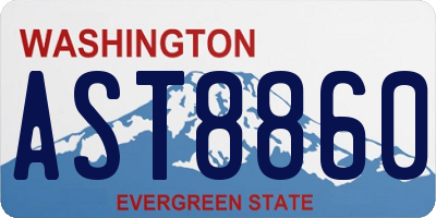 WA license plate AST8860