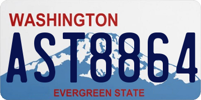 WA license plate AST8864