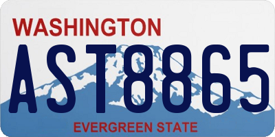 WA license plate AST8865
