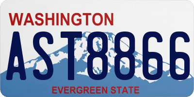 WA license plate AST8866