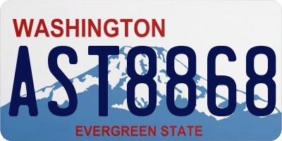 WA license plate AST8868
