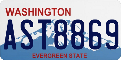 WA license plate AST8869