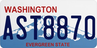 WA license plate AST8870
