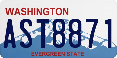WA license plate AST8871