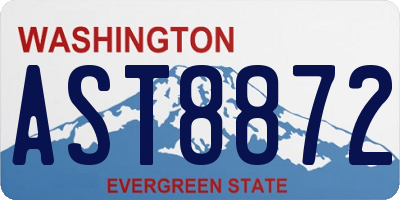 WA license plate AST8872