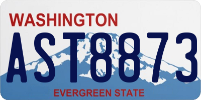 WA license plate AST8873
