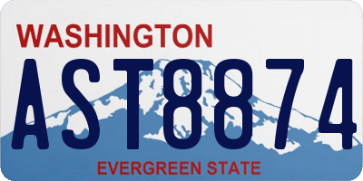 WA license plate AST8874