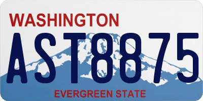 WA license plate AST8875