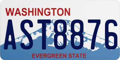 WA license plate AST8876