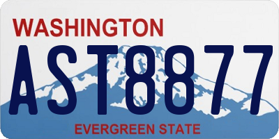 WA license plate AST8877
