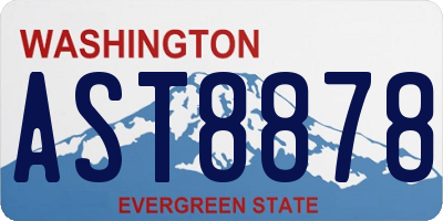WA license plate AST8878