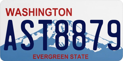 WA license plate AST8879