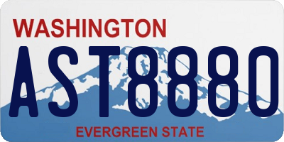 WA license plate AST8880