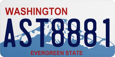 WA license plate AST8881