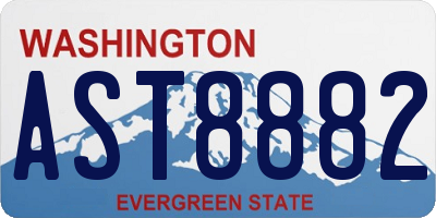 WA license plate AST8882