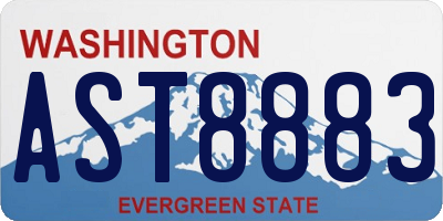 WA license plate AST8883