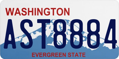 WA license plate AST8884