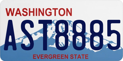 WA license plate AST8885