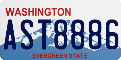 WA license plate AST8886