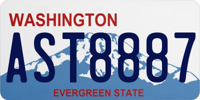 WA license plate AST8887