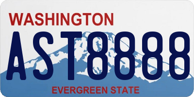 WA license plate AST8888