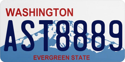 WA license plate AST8889