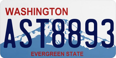 WA license plate AST8893