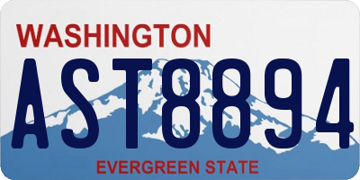WA license plate AST8894