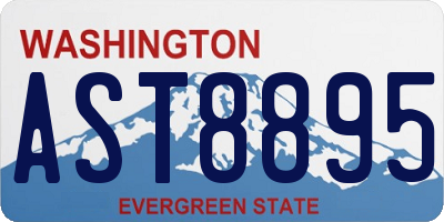 WA license plate AST8895