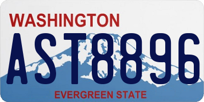 WA license plate AST8896