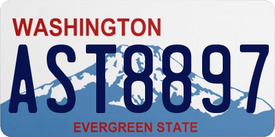WA license plate AST8897