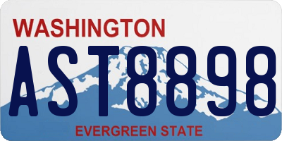 WA license plate AST8898