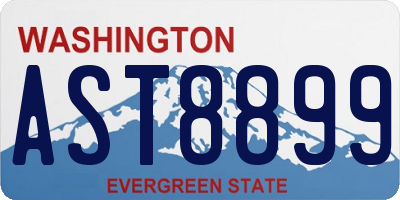 WA license plate AST8899