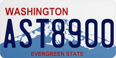 WA license plate AST8900