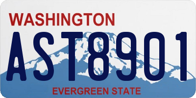 WA license plate AST8901