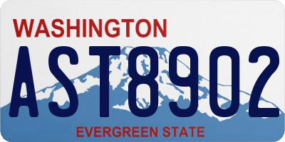 WA license plate AST8902