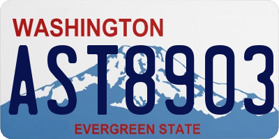 WA license plate AST8903