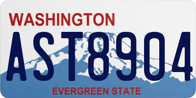 WA license plate AST8904