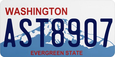 WA license plate AST8907