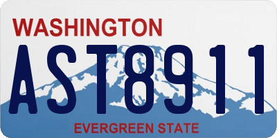 WA license plate AST8911