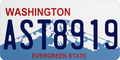 WA license plate AST8919