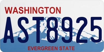 WA license plate AST8925