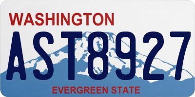WA license plate AST8927