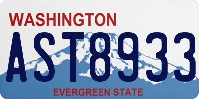 WA license plate AST8933