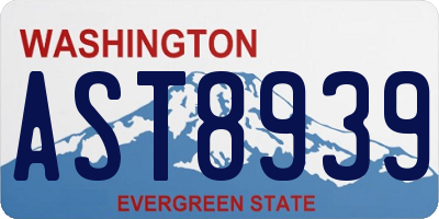 WA license plate AST8939