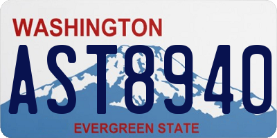 WA license plate AST8940