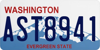 WA license plate AST8941