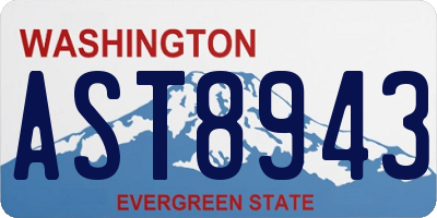 WA license plate AST8943