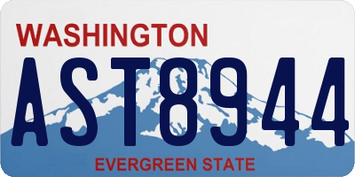WA license plate AST8944