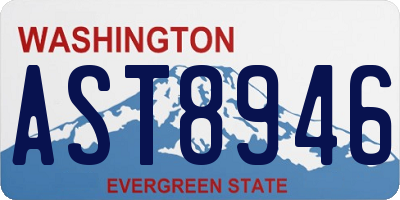 WA license plate AST8946